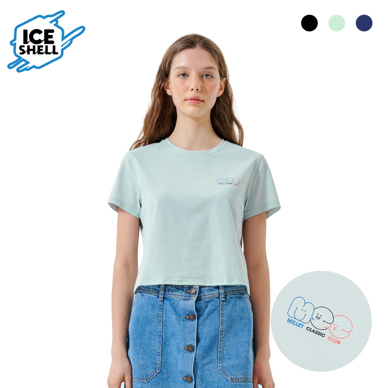 MCC GRAPHIC ICE SHELL CROP T-SHIRTS