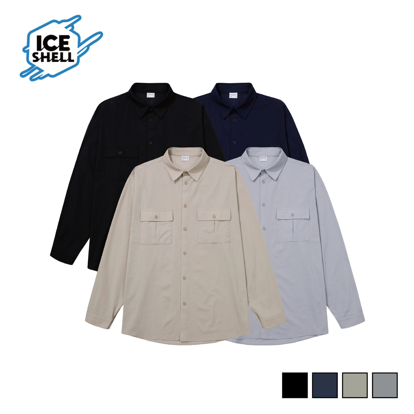 MCC LONG SLEEVE ICE SHELL 2 POCKET SHIRTS_OVER FIT